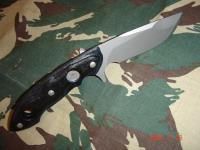 Diamond grind Tanto with Blue/Black G10 Textured Handle