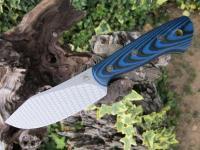 Bushwhacker 260 - Blue/Black G10 Scales - Fishnet Patterned Blade