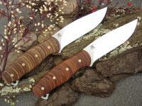 Jackal Hunters - Brown & Red/Brown Tigerstripe Resinwood Handles & Mosaic pins